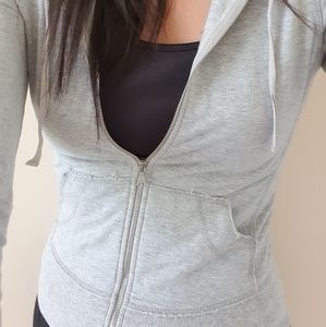 Express Stretch Zip Gray Hoodie